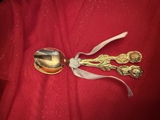 Vintage Baby Spoons Stainless Steel 2 Piece Infant Toddler