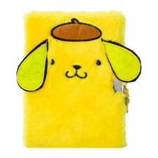 Sanrio Pompompurin Fuzzy Diary Journal w/ Lock  2 Keys