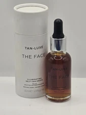 Tan-Luxe The Face Illuminating Self-Tan Drops Medium-Dark 1.01 oz With Box