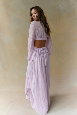 Free People Lacie Maxi Dress Color: Frost Lavender | eBay