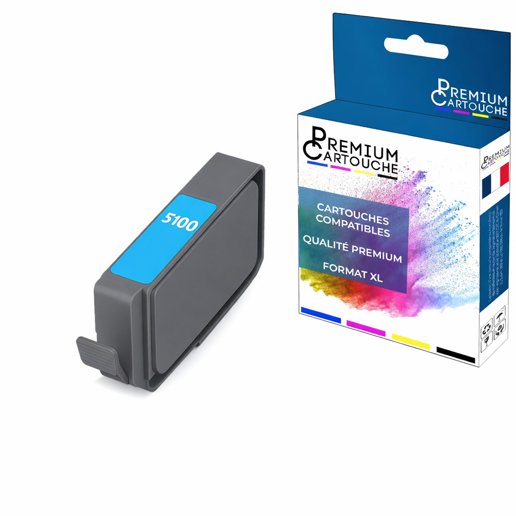 Cartouche compatible PFI5100C Cyan pour résoudre les problèmes de buses bouchées sur traceur