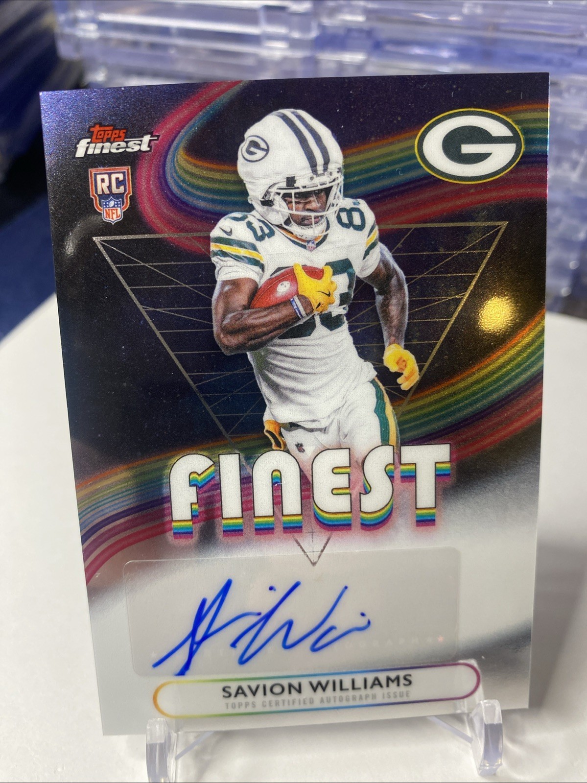 Savion Williams 2025 Topps Finest Football #RFA-SW RC Auto Packers 
