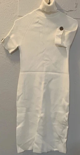 UNDERCOVER Vintage Victoria's Secret Moda Intl. Maglione Vestito Invernale Bianco Tg Large Nuovo Con Etichetta