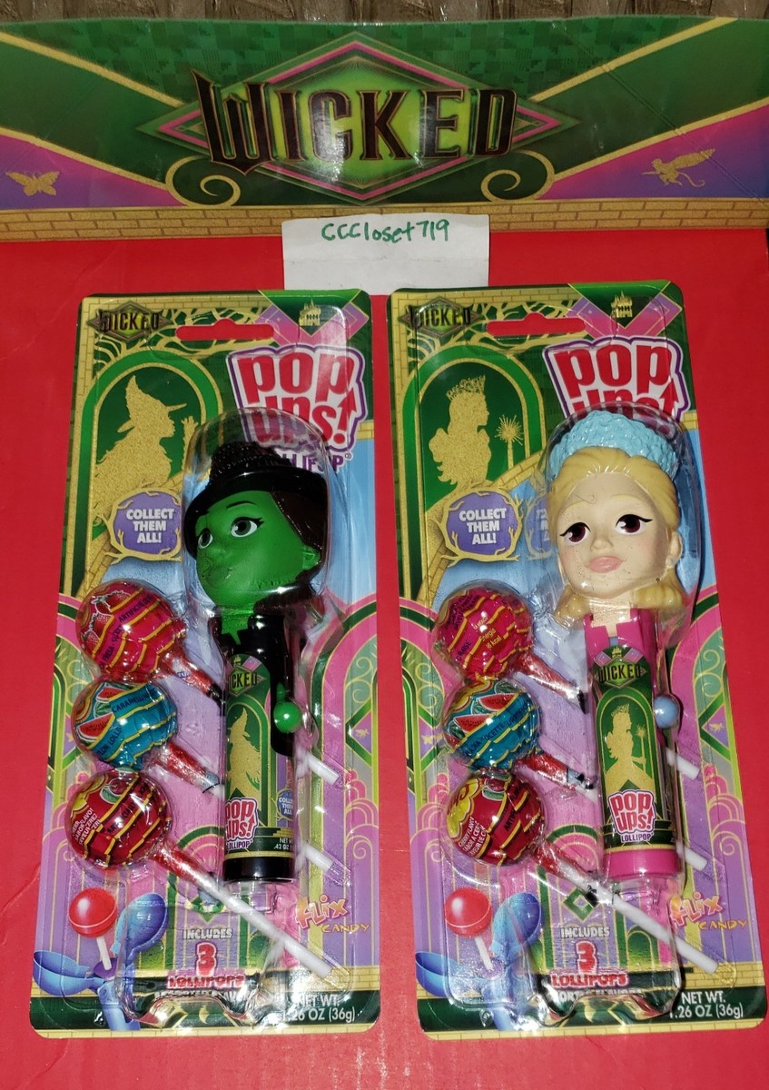 Wicked The Movie Glinda Elphaba Pop Ups! Flix Candy Lollipop