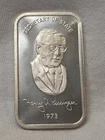 1973- 1 OZ SILVER BAR - HENRY KISSINGER- .9999 FINE SILVER- NR AUCTION
