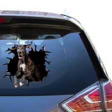 Great Dane 3D Car Window Decal Cracked Glass Funny Giant Dog Vinyl Sticker