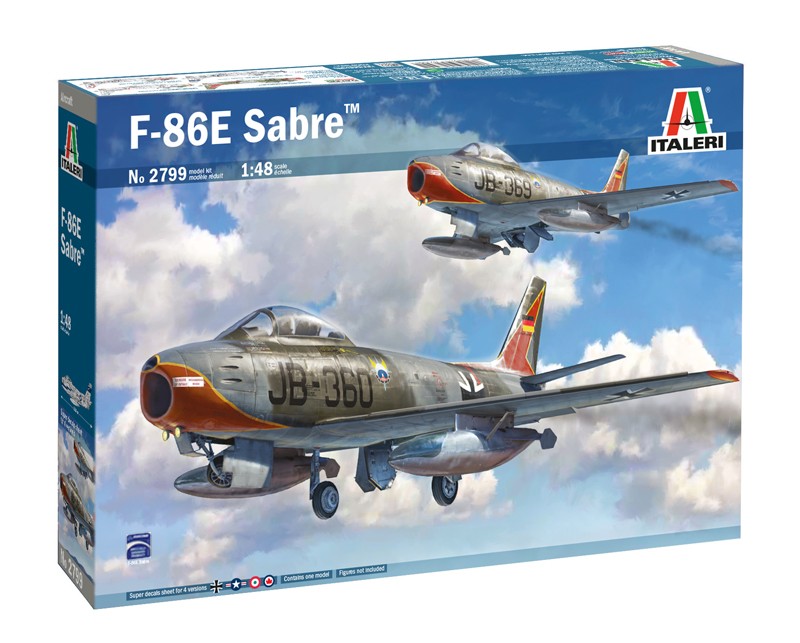 Italeri 2799S, Mikoyan-Gurevich 1:48 F-86E Sabre, Faithful Replica, Model Making, Crafts, Hobby, Gluing, Plastic Kit, Assembly, Multi-Colour - Image 4