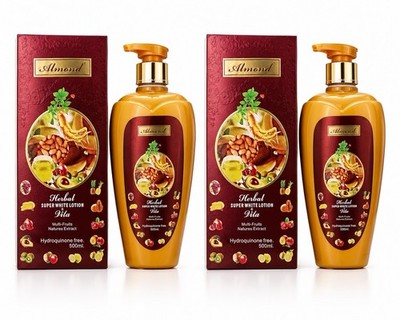 Almond Herbal Super White Lotion Vita 2PCS Brightening Body Lotion 500ml