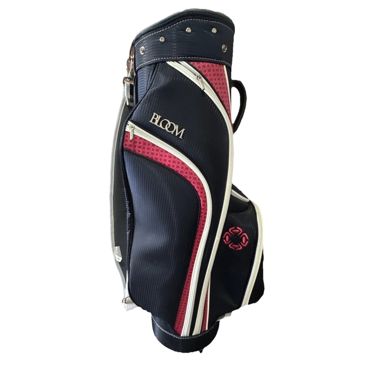 美品/Cleveland BLOOMキャディバッグ レディース ネイビー Cleveland Bloom Golf Bag 7 Way 6 Pocket Ladies Womens Blue Pink | eBay