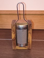 Made In Italy INOX Stainless Steel Parmesan Cheese Grater With Wooden Holder