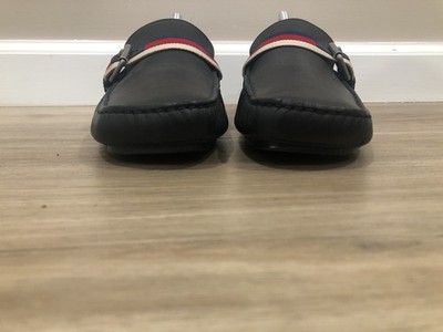 Gucci Mens Loafers Black Hebron Driver Bee Shoes Sylvie Web Buckle 7 G / 7.5 US GUCCI LOAFER Bee Embroidered Horsebit Platform Loafers Black  main image 4