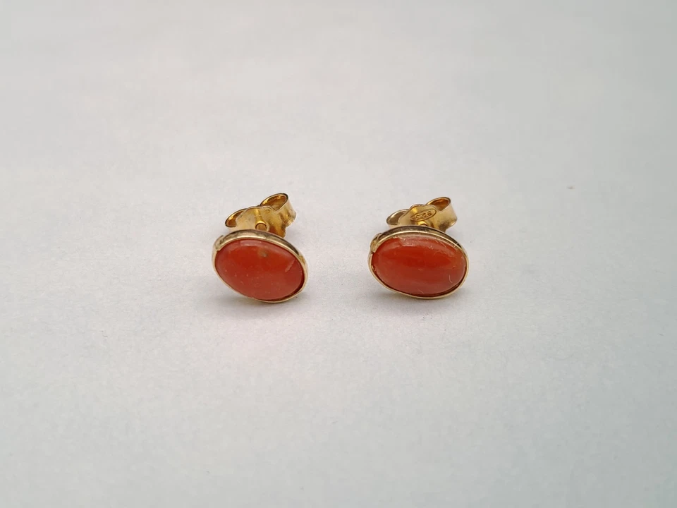 Orecchini donna corallo rosso di Sardegna naturale argento 925 fatti in Italia - Immagine 3 di 4