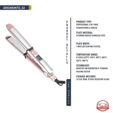 Plancha de Pelo Profesional 2 en 1 Titanio I nica Rizador y Alisador Rosa NEW