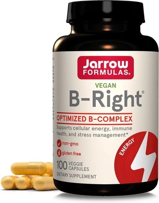 JARROW FORMULAS, B-RIGHT Optimized B-Complex 100 Veg. Kapseln SUPER PREIS - Bild 1 von 4