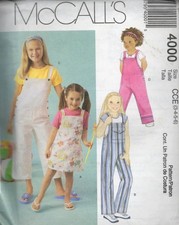 4000 MCCALL'S CHILD/GIRLS JUMPER  JUMPSUIT SZ 3-6