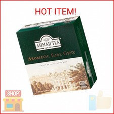 Ahmad Tea Black Tea, Earl Grey Aromatic Teabags, 100 ct - Caffeinated and Sugar-
