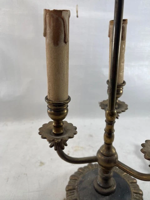 3 Light Bouillotte Lamp French Style Vintage Brass Country Bedside Antique Light - Image 4 of 4