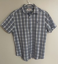 Penguin Munsingwear Men's Short Sleeve Shirt Classic Fit M, Gray Blue White G