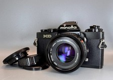  N MINT Minolta XD Black SLR 35mm Film Camera  MD 50mm f/1.7 Lens From Japan