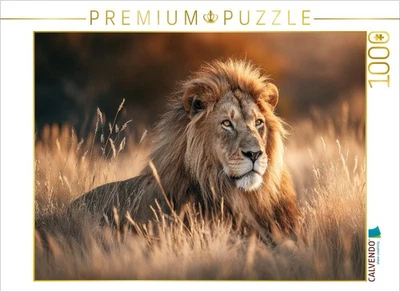 CALVENDO Puzzle Majestätischer Löwe in der Savanne | 1000 Teile Lege-Größe 64x48
