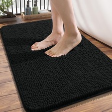 Soft Chenille Bath Rugs 34x21 - Quick Dry, Machine Washable, Rubber Backing
