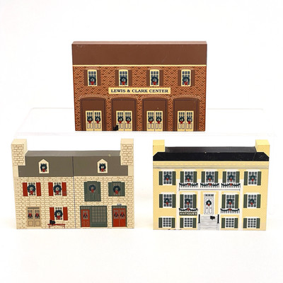 The Cat's Meow St Charles Christmas Series - Lot of 3 Shelf Stitters - 1993
