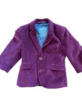 Appaman Fine Tailoring Burgundy Cotton Velvet Lined Welt Pockets Blazer-2T