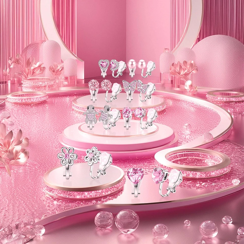 8 Paar Ohrclips Kinder Clip Ohrringe Mädchen on Ohrringe Ohne Ohrloch Hypoallerg - Bild 3 von 4