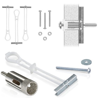 MSK9002 Tiled Wall TV Mounting Kit | Granite | Marble | NO Stud Wall | Grab B...