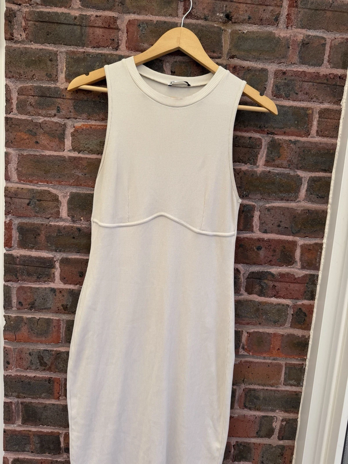 OFF WHITE Vestito donna Zara bianco sporco bodycon midi taglia large