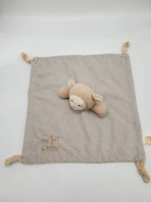Lamb Lovey My First Easter Sheep Security Blanket Gray Beige Baby Rattle Plush