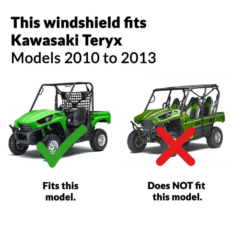 Clearly Tough Kawasaki Teryx (2010-2013) Full Folding Windshield - Imagem 4 de 4