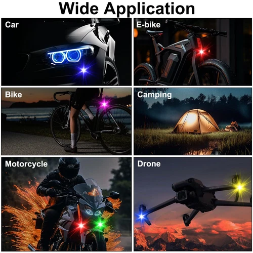Wireless LED Strobe Light RGB 7 Colors USB Rechargeable Flashing Warning Lights - Picture 11 of 16