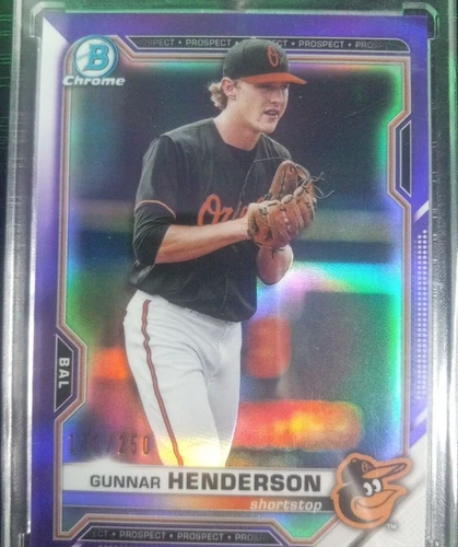 2021 Bowman Chrome Purple Refractor Gunnar Henderson RC SP! #/250!