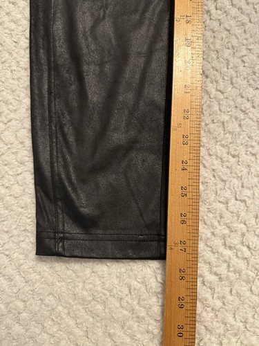 Free People Women Medium Pants Black Skinny Leggings Pull On Faux Leather EUC - Picture 3 of 12