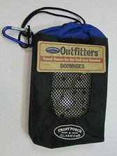 New Vintage 2015 Wood Double 6 Dominoes Front Porch Outfitters in Travel Pouch