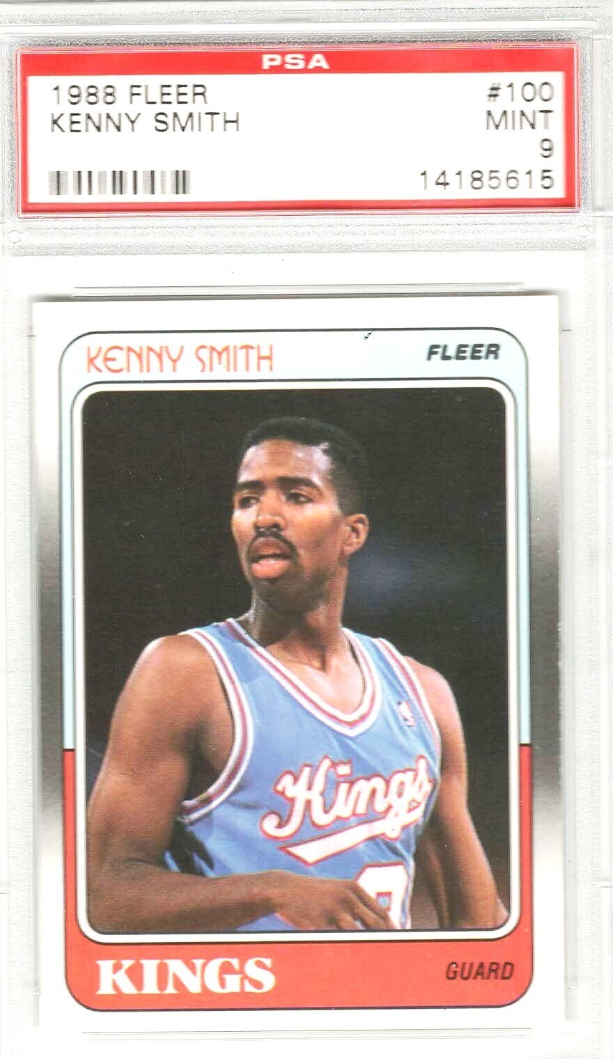 *SET BREAK* 1988 FLEER KENNY SMITH #100 RC PSA 9 MINT SACRAMENTO KINGS