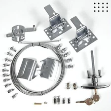 Secure Universal Garage Door Lock Kit with Spring Latch and Keyed Handle-Kit US
