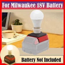Portable LED Work Light For Milwaukee 18V Lithium Battery E27 Bulb Lamp New US
