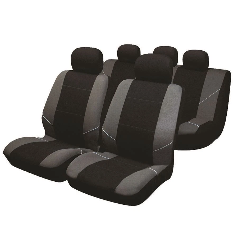 Black Grey Full Set Front Rear Car Seat Covers for Fiat 500 eBay