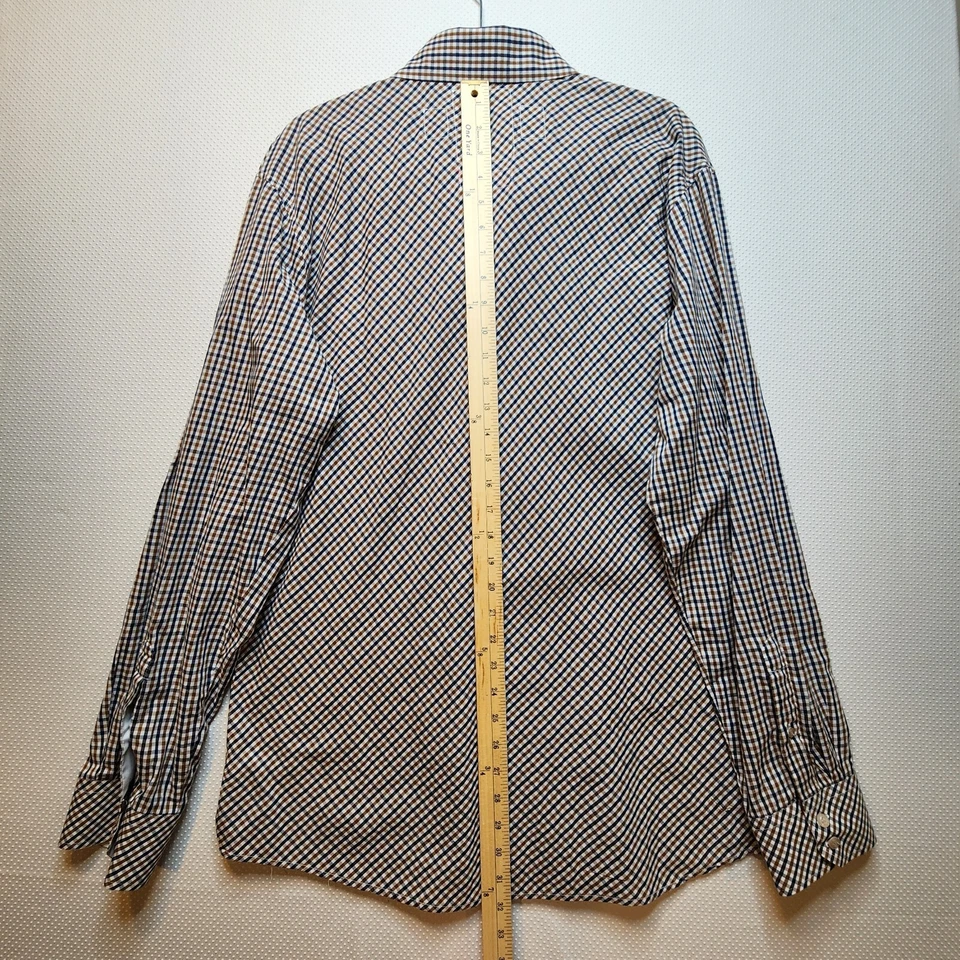Sovereign Code Men Shirt 2XL Brown Blue Check Pockets Cotton Blend Roberts Style - Image 4 of 4