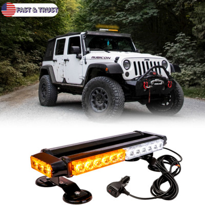 14'' 30 LED Strobe Light Bar Rooftop Double Side Emergency Warning-Yellow&White 
