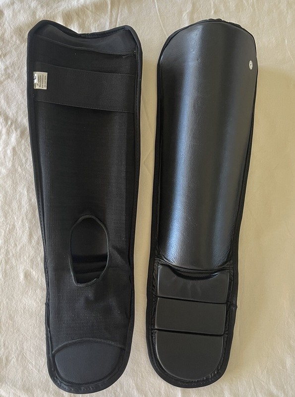New Shin and Foot Protectors, Black, Unbranded, Martial Arts, ATA, NMAA, MMA, Lg