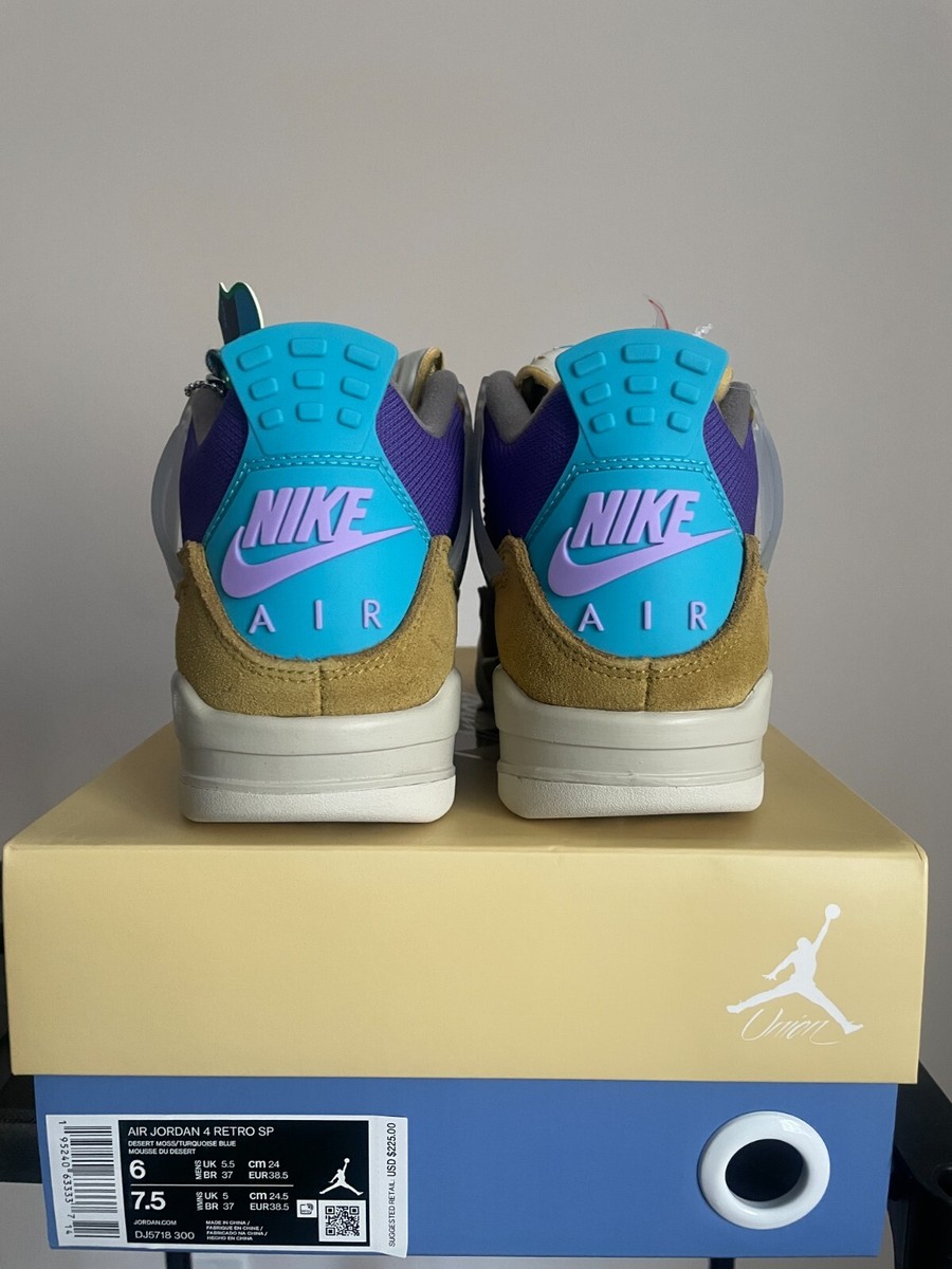 Air Jordan 4 Union Desert Moss 7.5 Women / Men 6 DJ5718-300 NEW