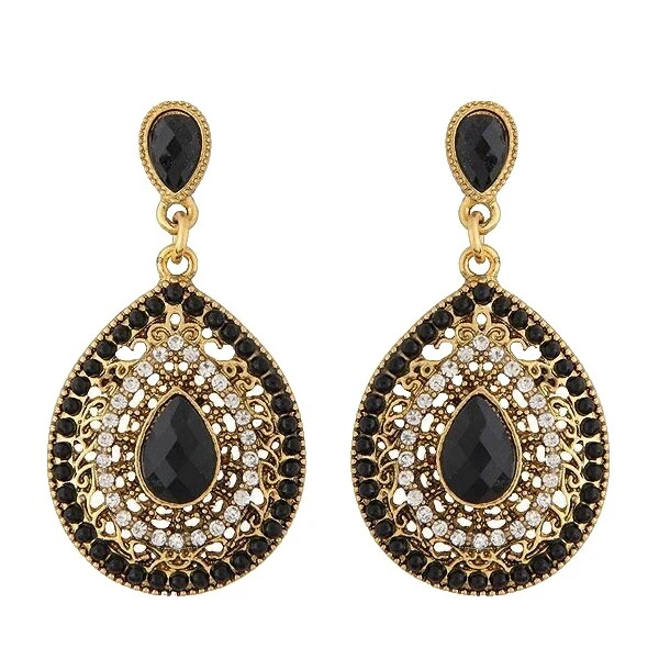 Pendientes de Moda Negro Lucite