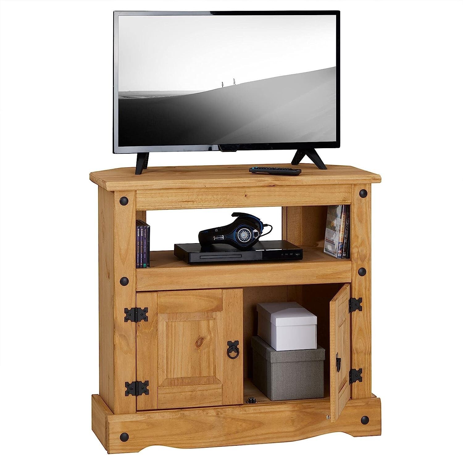 Corona TV Stand 2 Door Television Corner Unit Mexican Solid
