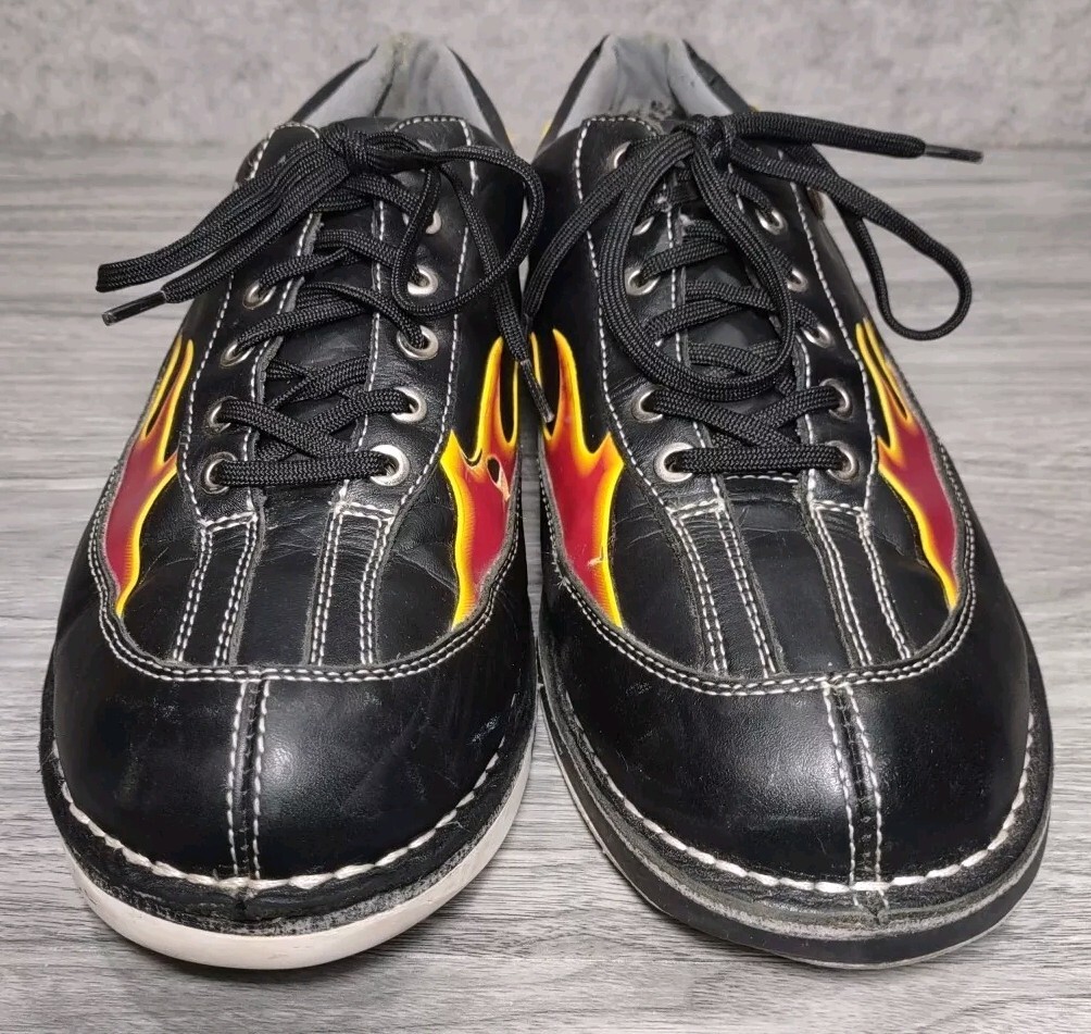 Etonic Bowling Shoes ESL Stabilite Black Red Flames Men’s 11M RARE
