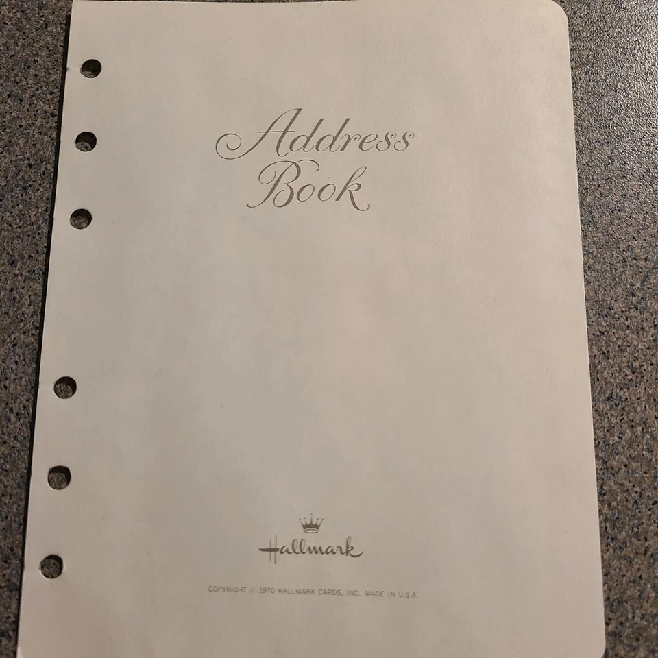 Libreta de direcciones recargable con sello de cuero sintético dorado y rojo en caja original - 1972 Foto 4 de 4