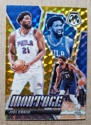 2023-24 Panini Mosaic Montage Gold Prizm Joel Embiid /10 Philadelphia 76ers #2