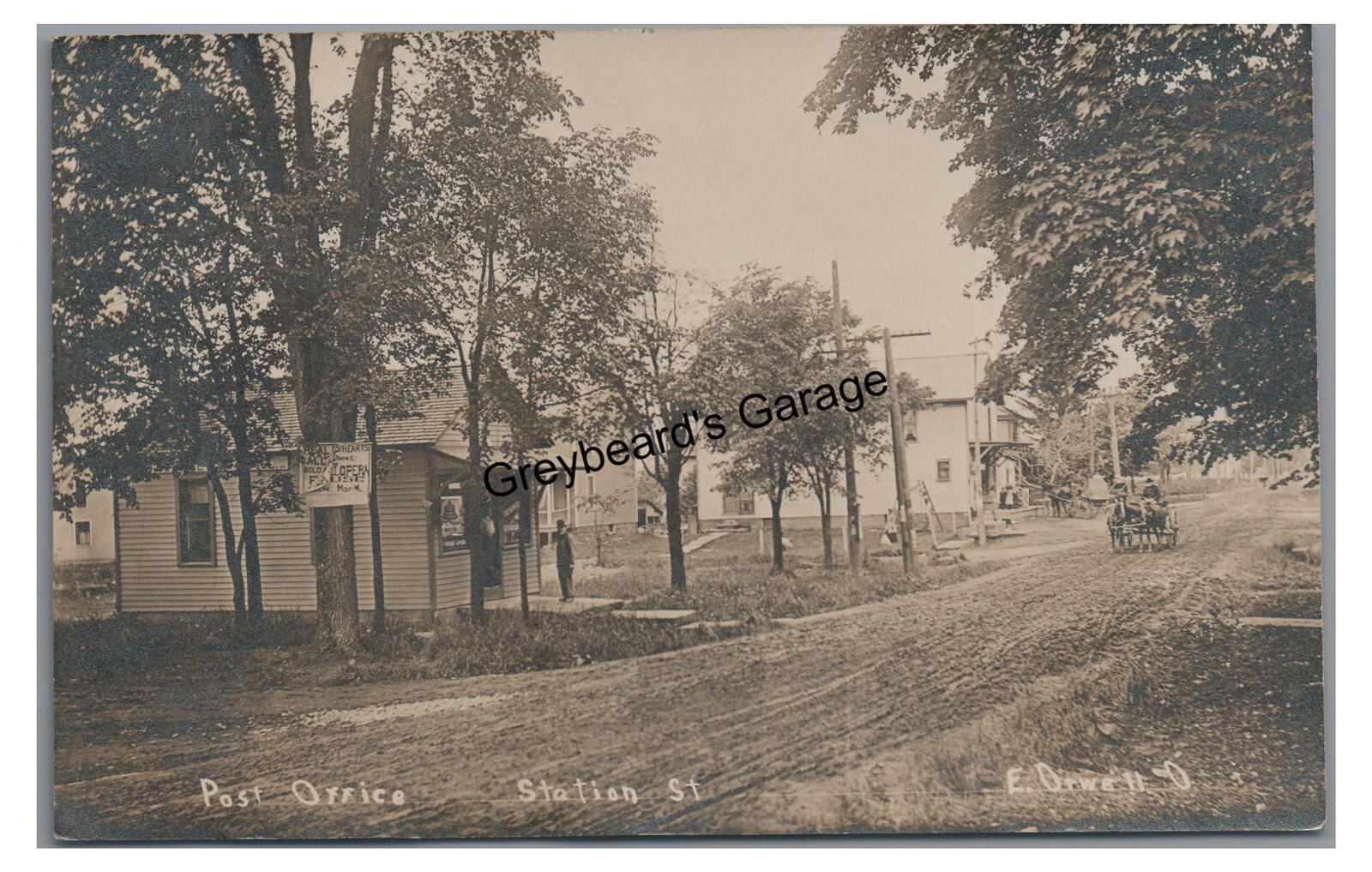 RPPC Post Office Station Street EAST ORWELL OH Ohio Real Photo Postcard